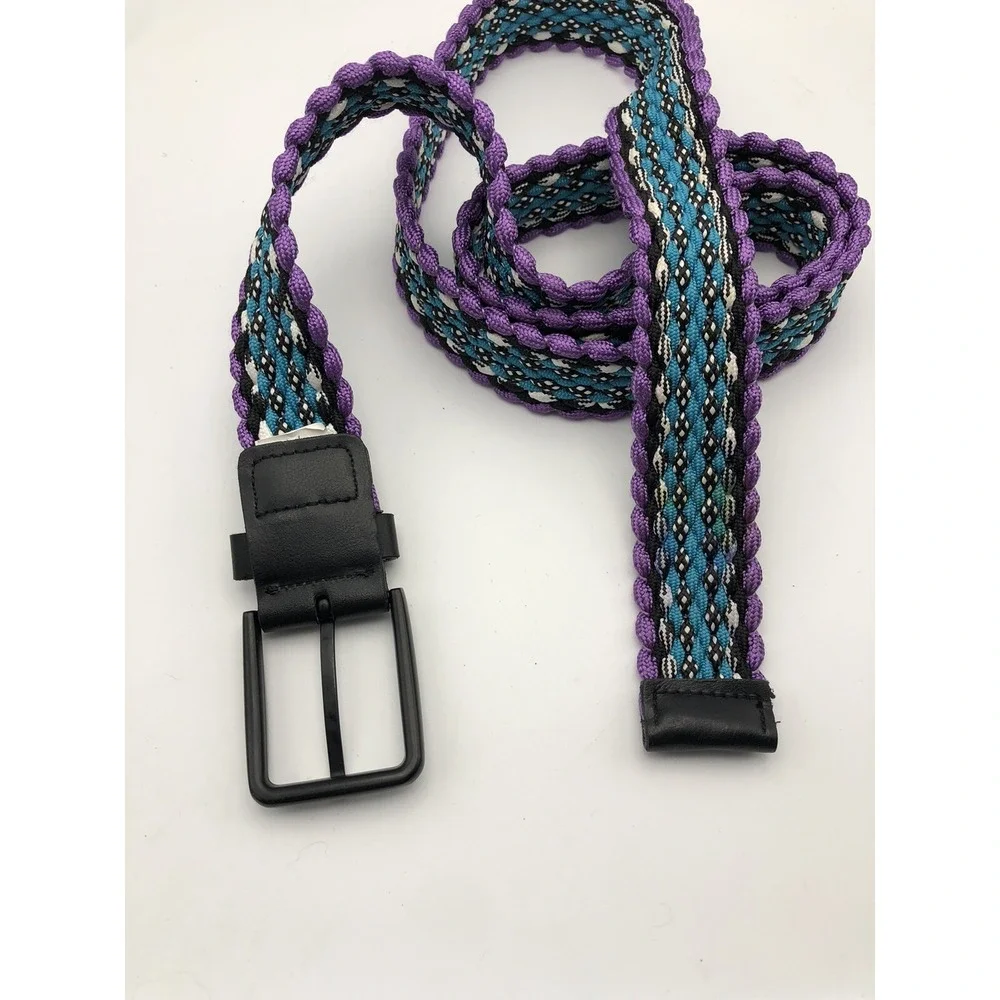 Belt, Parachute Cord Belt, Purple, Teal, Black, White.53